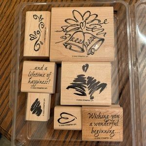 A Lifetime of Happiness rubber stamp set